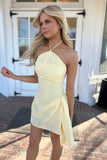 Positano Halter Mini Dress - Yellow