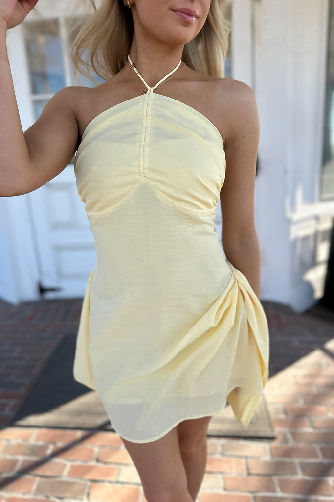 Positano Halter Mini Dress - Yellow