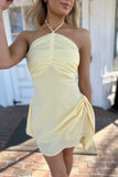 Positano Halter Mini Dress - Yellow