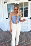 Blue Bird Strapless Corset Top - FINAL SALE