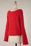 Red Boucle Sweater Tie sweater