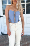 Blue Bird Strapless Corset Top - FINAL SALE