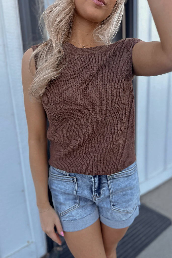 Loren Off Shoulder Sweater - Brown