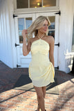 Positano Halter Mini Dress - Yellow