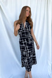 Abstract Halter Maxi Dress Black/Taupe- FINAL SALE