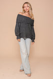 Holiday Off Shoulder Sweater- Black