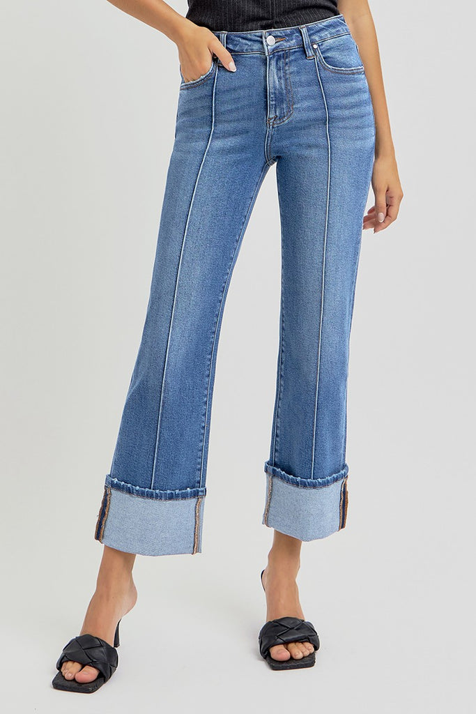 Allie Staight Wide Cuffed Jean