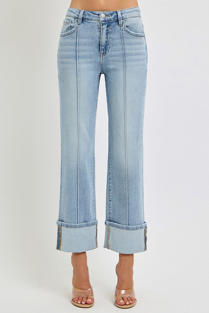 Heather Risen Straight Cuffed Jean- Light