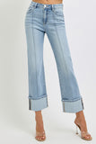 Heather Risen Straight Cuffed Jean- Light