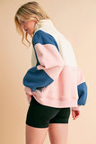 Glo Colorblock Pullover - Pink/Blue
