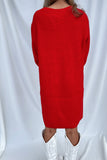 Rockin Red Knitted Sweater Dress- FINAL SALE
