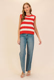 Emily Striped Open Back - Red