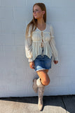 Dallas Chiffon Tie Top Cream