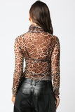 Leopard Sheer Mock top