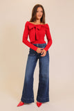 Bow Me Sweater- Red