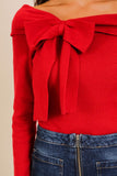 Bow Me Sweater- Red