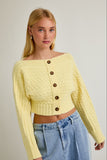 Off Shoulder Sweater- Butter- FINAL SALE