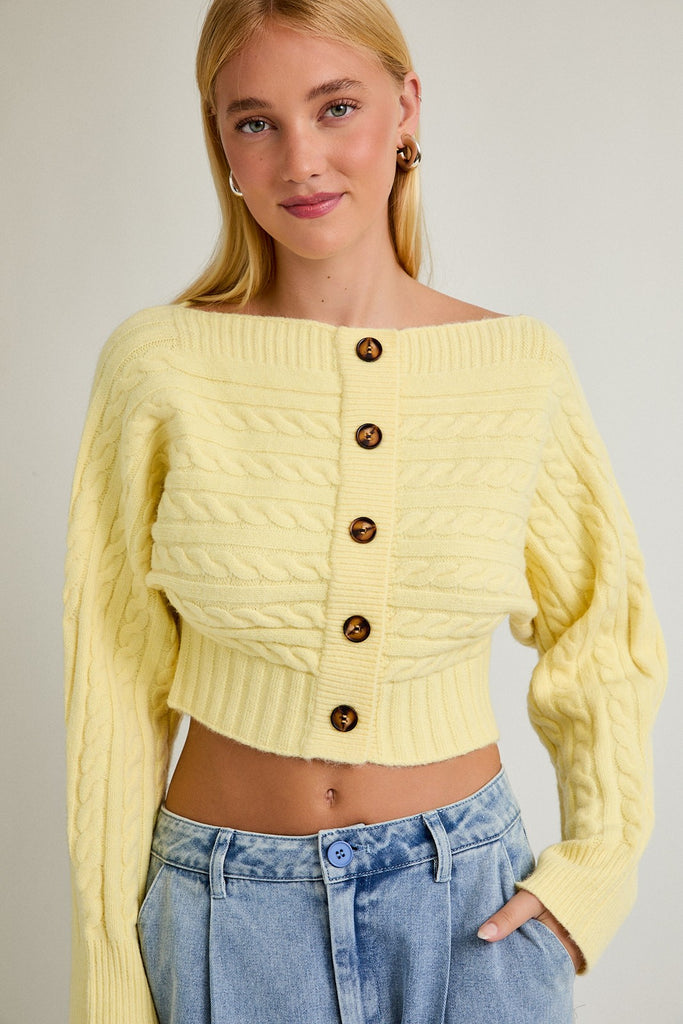 Off Shoulder Sweater- Butter- FINAL SALE