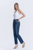 Vervet High Rise Full Lengt Straight Jeans- Dark