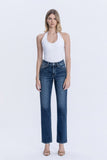 Vervet High Rise Full Lengt Straight Jeans- Dark