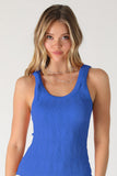 Textured One Size Tank- Royal Blue