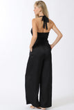 Black Halter Vest Jumpsuit