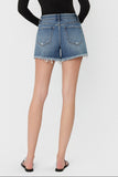 Vervet High Rise Frayed Denim Short