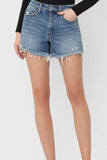 Vervet High Rise Frayed Denim Short