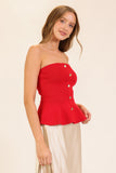 Peplum Top- Red