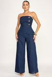 Harbor Strapless Jumpsuit Navy