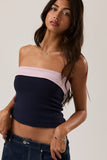 Sunny Tube Top - Pink/Navy