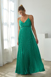 Skies Pleated Maxi Dress- Green