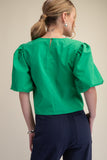 Emmy Puff Sleeve Blouse- Green