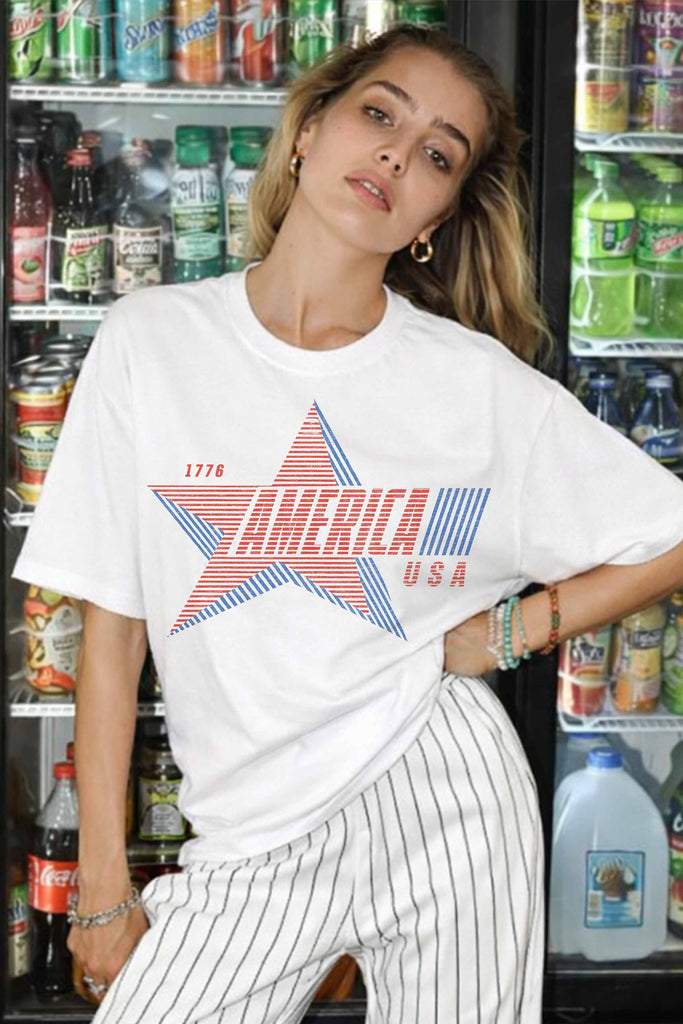 America Star Tee - White