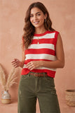 Emily Striped Open Back - Red