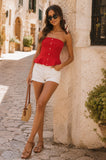 Peplum Top- Red