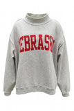 Reversible Ne or Nebraska Sweatshirt- Grey