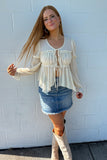 Dallas Chiffon Tie Top Cream