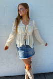 Dallas Chiffon Tie Top Cream