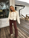 Cozy Knit Tie Sweater Cream