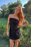 Little Black Fringe Mini Dress- FINAL SALE