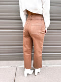 Serena Wide Crop Jeans Brown- FINAL SALE