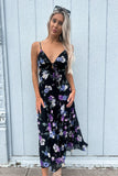 Rory Midi Dress Black/Floral- FINAL SALE