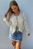 Dallas Chiffon Tie Top Cream