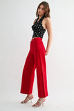 Lauren Wide Leg Ankle Jean- Red