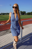Mallorie Collared Mini Denim Dress