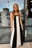 Aria Maxi Dress Black/White- FINAL SALE