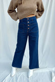 Colette Button Up Wide Leg Jeans Dark Wash- FINAL SALE