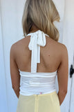 Briar Knit Halter Top - White