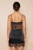 LACE BURN OUT VELVET FLORAL MESH THONG BODYSUIT- BROWN/BLACK